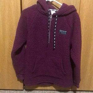 Fleece quarter zip hoodie
